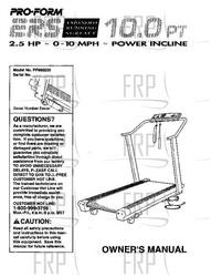 Owners Manual, PF990030 - Product Image